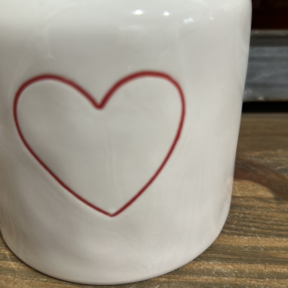Rae Dunn  Red Heart Small Ceramic Canister - Picture 2 of 9